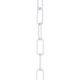 2m White Open Link Chain - for Chandelier & Lighting - Medium 34 x 15mm Link Size - Ch-4