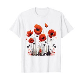 Poppies, spring bloomers, summer, flower, vintage, garden T-Shirt