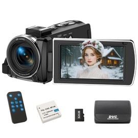 FIREFOTO Videocamera 4K 64MP Camcorder 18X Zoom Digitale Schermo da 3" Ruotabile di 270° Videocamera Digitale, Video Camera per Youtube con Scheda SD da 32 GB, Telecomando e Batteria