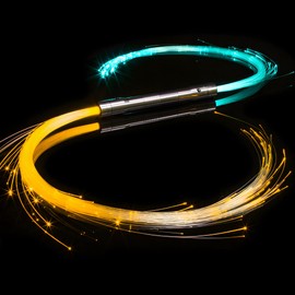 GloFX Space Whip Remix | Programmable Led Fiber Optic 360° Swivel | Rave Accessory for Parties, Light Shows Music Festivals | Double