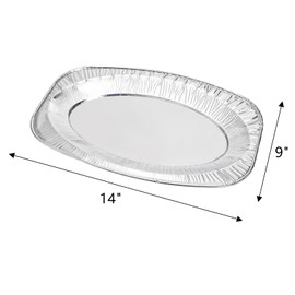 Frcctre 30 Pack Large Aluminium Foil Trays, 14x9 Inches Disposable or Reusable Aluminium Foil Serving Platters for Sandwich, Snacks, Fruit, Cookies, Dessert, Party, Buffet, Catering, Picnics