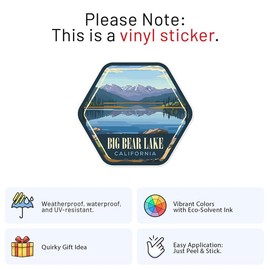Generic Big Bear Lake Sticker - Waterproof Vinyl Decal for Car Bumper, Laptop, Water Bottle, Book Cases, Smartphones, Wall, and Window, Size - 5'' Longer Side
