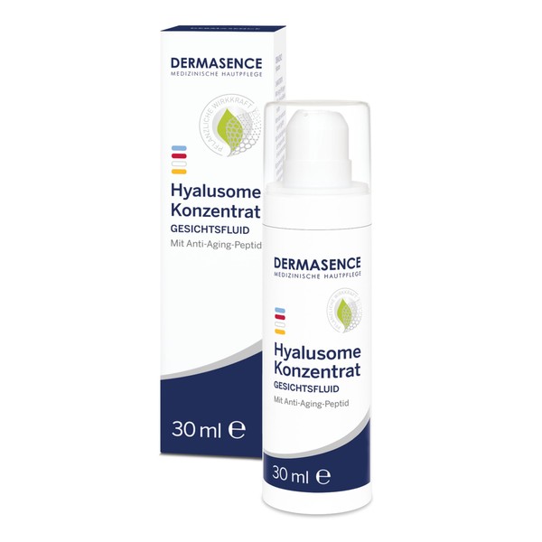 DERMASENCE Hyalusome Konzentrat, 30 ml - Falten vorbeugendes und hydratsierendes Intensivkonzentrat - schützt vor Umwelteinflüssen und vorzeitiger Hautalterung - mit Hyaluron - glättet feine Fältchen