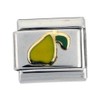 Sabrina Silver Stainless Steel 18k Gold Pear Charm for Italian