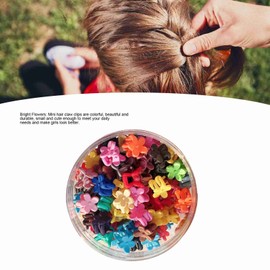50Pcs Small Flower Hair Clip Mini Flower Hair Claw Clips Plastic Small Hair Clips Matte Non Slip Cute Hair Claw Clips Small Bangs Hairpin Accessories for Womens Girls (Multicoloured)