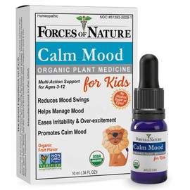 Forces of Nature Calm Mood for Kids, Organic Homeopathic Medicine, 0.34 Fl Oz, Kids Calm Formula, Multi-Action Support from Mood Swings, Irritability, Over-Excitement, Stress and Worry, Non-drowsy