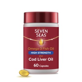 Seven Seas Omega-3 Fish Oil High Strength Plus Cod Liver Oil & Vitamin D, 60 Capsules, 2 Months Supply
