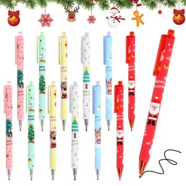 Christmas Ballpoint Pen, Pack of 12 Christmas Pens Christmas Gifts, Small Christmas Gifts for Children, Note Calendar, Colouring, Office, School Supplies, Art Projects