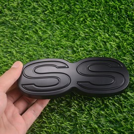 1Pc 1971 1972 Chevelle El Camino Super Sport SS Rear Bumper Emblem Letters with Hardware Replacement for SS (Matte Black)