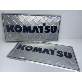 Komatsu-Diamond Plated Embossed Metal Vehicle License Plate Car Tag /$12.50 each