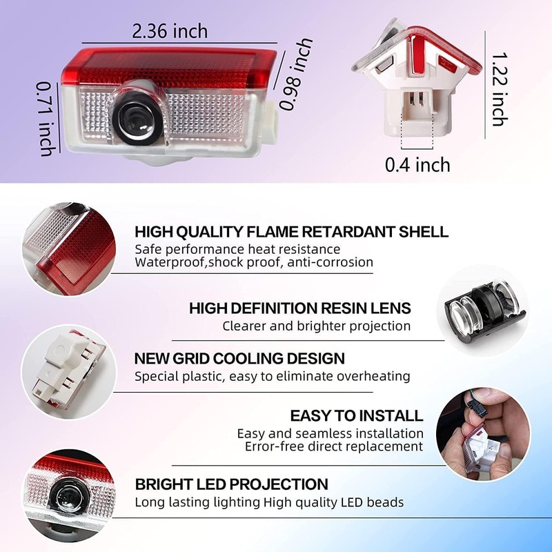 High Definition LED Projection Welcome Light，Logo Projector Puddle Lights，Compatible with