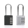 4-Digit Combination Lock for Warehouse Lockers, Cabinets, and Carriers Long Shackle Padlock Silver 3ea
