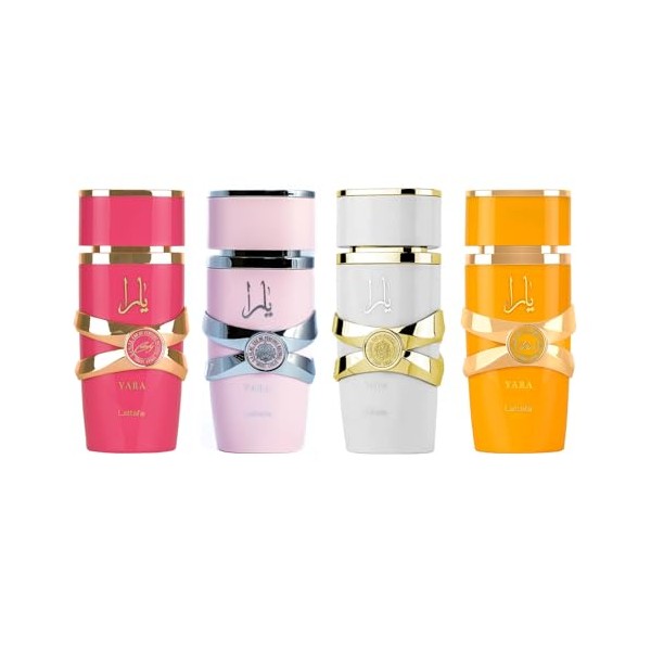 Lattafa Yara (3.4 Fl Oz (Pack of 4), Yara Set)
