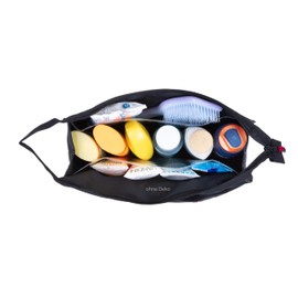 Kulturtasche Washbag groß Damen Herren Elephant Large Kosmetiktasche Travel Reise Tasche Beautycase Kulturbeutel 4 L Dark 3620 Auswahl + Beutel (Schwarz GRAU)