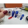 Bling Blue Handmade Nail Tips - Long Almond / 블링블루
