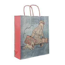 Moulinsart Recycled Paper Bag Tintin and Snowy ils Arrive 36 x 32 x 11 cm (04241)