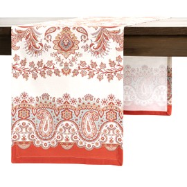 Maison d' Hermine Cachemire 100% Cotton Table Runner Farmhouse Tabletop Cover for Home Kitchen Dining Décor Parties Family Dinners Wedding Thanksgiving/Christmas (37cm x 230cm)