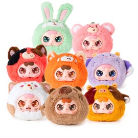 BIRZWOT Tuantuanzai Plush Blind Box， Plush Figure Toys 1PC (1 of 8 Possible Styles) Animal Series Keychain & Bag Charm Birthday Gifts 5.5 in
