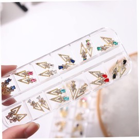 Mikinona 24pcs Nail Art Jewelry Diamond Rhinestone Charms Easy Apply Charms for Nails DIY Decorative Gems