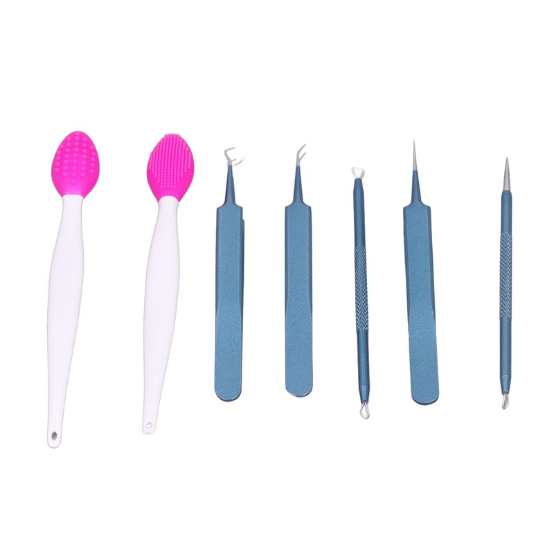 Blackhead Remover Tweezers Kit with Hot Compress Towel Clean Brush