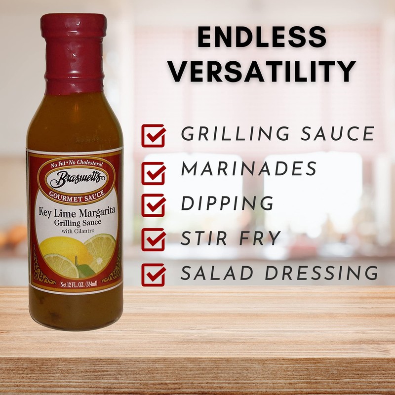 Braswells Key Lime Margarita Grilling Sauce with Cilantro, 12 Fluid