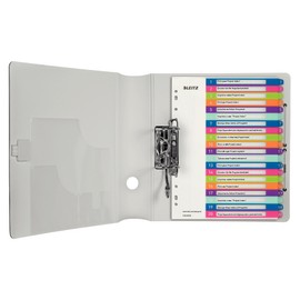 Leitz 1-20 Index, A4, PC Printable, Heavy Duty Plastic, Extra Wide, White/Multi-Coloured, WOW Range, 12450000