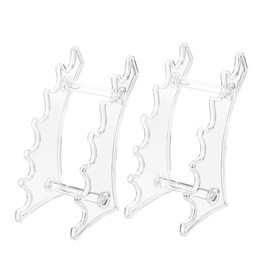 Generic 2Pcs Acrylic Arc Pen Holder Rack Eyeliner Eyebrow Pencil Organizer for Desk Simple Design for Office Home for Students and Professionals