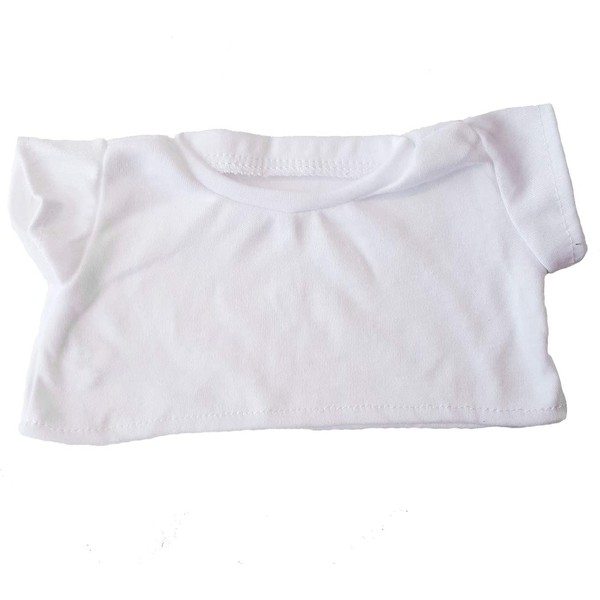 White Basic Tee Shirt Teddy Bear Clothes Fit 14" - 18" Build-a-bear, Vermont Teddy Bears, and Make Your Own Stuffed Animals
