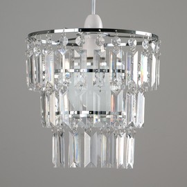 MiniSun Modern 3 Tier Ceiling Pendant Light Shade with Clear Acrylic Jewel Effect Droplets
