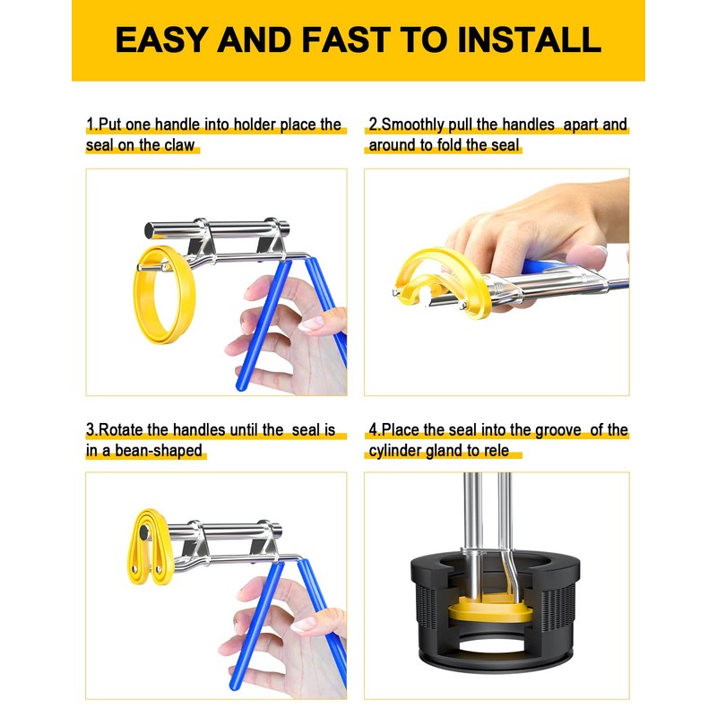 VEHIFOMO Hydraulic Seal Installation Tools, Hydraulic Cylinder Piston Repair Seal