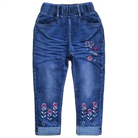 Peacolate 18M-7T - Conjunto de ropa de pantalones para niñas grandes, 2 piezas de algodón y jeans, Arco iris, 7 Años