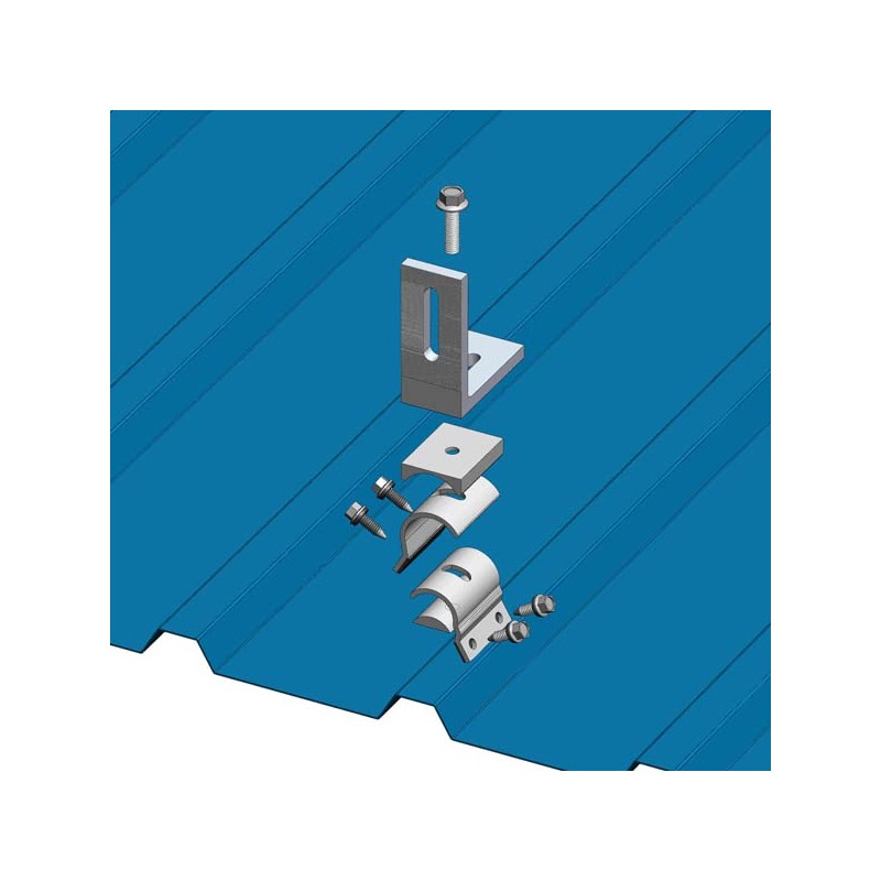 MageBracket RH with L Bracket R-Panel Trapezoidal Metal Roof Mounting
