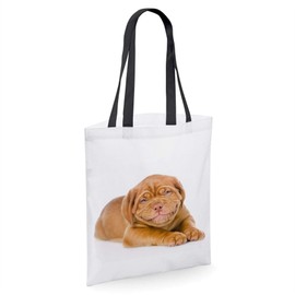 Dogue De Bordeaux Gifts for Dog Lovers Owners - Reusable Shopper Shoulder Tote Bags with Dogs on - White
