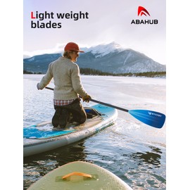 Abahub SUP Paddles - 3 Piece Adjustable Stand up Paddle - Lightweight Oar for Paddleboard, Aluminum Alloy PU Coated Shaft 68" - 84", Gradient Blue Print Plastic Nylon Blade