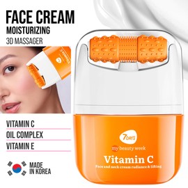 7DAYS Lifting-Creme für das Gesicht mit Vitamin C – feuchtigkeitsspendende Creme für das koreanische Gesicht, Anti-Aging-Creme für Gesicht und Hals für Frauen, Massagegerät gegen Schwellungen und