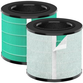 KUETERYUN MK08 MK09 Air Filter Replacement Compatible with Aroeve MK08W MK09W Air Purifier, 4-Stage Filtration System(2PACK)