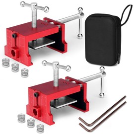 2Pack Comfylichi Cabinet Clamps for Installing Cabinets, Face Frame Clamps & Claw for Cabinet, Essential Cabinet Tools with 3 Sizes Hole Drilling Guide for Precise Alignment & Installation