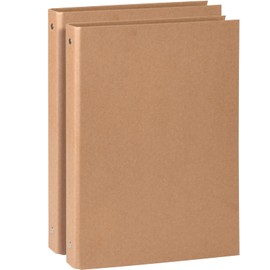 A4 Kraft Binder 3-Holds Round Ring Binder 2 Pack, Durable Binding Hard Cover Protector for Journal,Notebook,Inserted Sheets and Refill Paper,Fit for A4 3-Hole Paper,holds 200 Sheets Capacity (A4 Size)