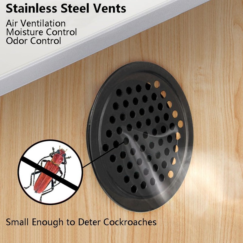 10 Pcs Stainless Steel Ventilation Cover, 25mm Concave Air Vent