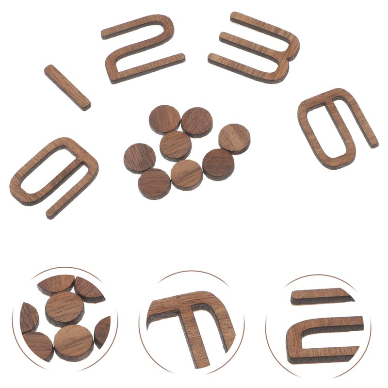 Cabilock Black Walnut Wall Clock Roman Numerals Number Stickers Vintage