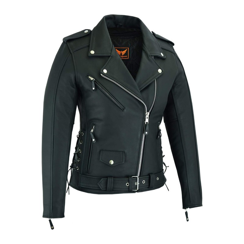 LuxHide Women Motorcycle Top-Grain Cow Hide Premium Thick Leather Jacket