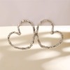 ALRNBY Gold Silver Heart Earrings for Women Dainty Heart Dangle