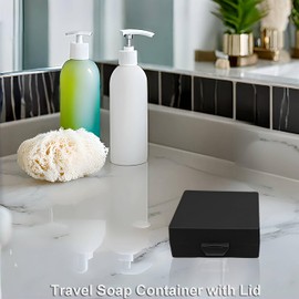Elimeta Soap Container, Square Bar Soap Holder Fit Dr Squatch Soap, Travel Soap Case (Matt Black)