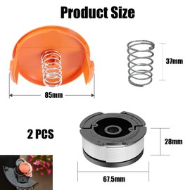 3 PCS Black And Decker Strimmer Spool, Strimmer Spool for Black and Decker, Strimmer Wire, Decker Reflex Strimmer Spool Line, Trimmer Spool Line Φ1.65mm Double Autofeed Spools Replacement Compatible