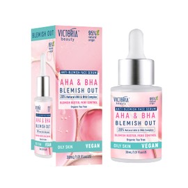 Victoria Beauty - AHA BHA Peeling Serum, Exfoliating Anti Pimple Face Serum for Blemished and Oily Skin, Vegan Formula, Highly Effective Face Care, 30 ml