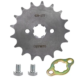 CQSPMOTO 428 17T 17mm Motorcycle Front Engine Sprocket for 50cc 70cc 110cc 140cc 160cc 125cc Engine Honda TaoTao Roketa Coolster Sunl Lifan Zongshen Apollo Chinese ATV Quad Dirt Bike 4 Wheeler Moped