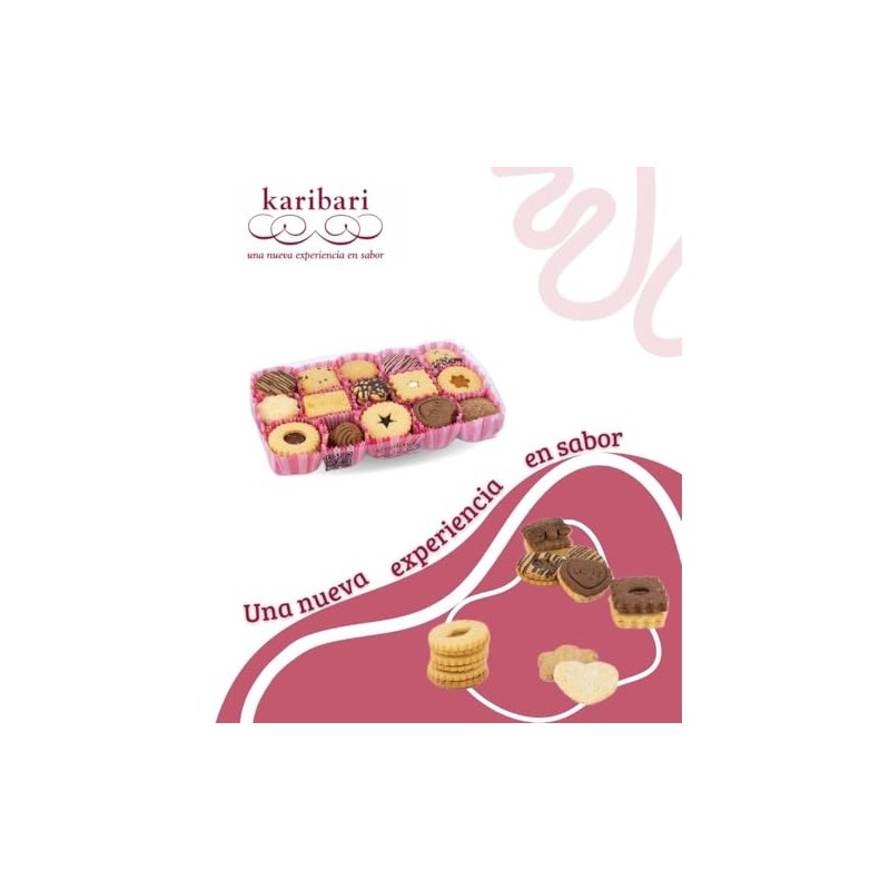 Karibari Surtido Tradicional, Caja de Galletas Surtidas, Varios Sabores, 1kg,