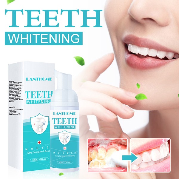 Unisex Teeth Whitening Foam Toothpaste Tooth Stain Removal Deep Cleansing