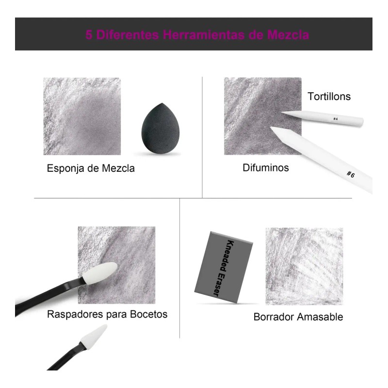Kit De Dibujo, 126 Piezas, Juego De Lápices Para Bocetos