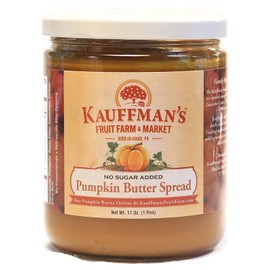 Kauffman's Fruit Farm Kauffman Orchards Homemade Pumpkin Butter Spread, 17 Oz. - 17 Ounce (Pack of 6), No Granulated Sugar Added